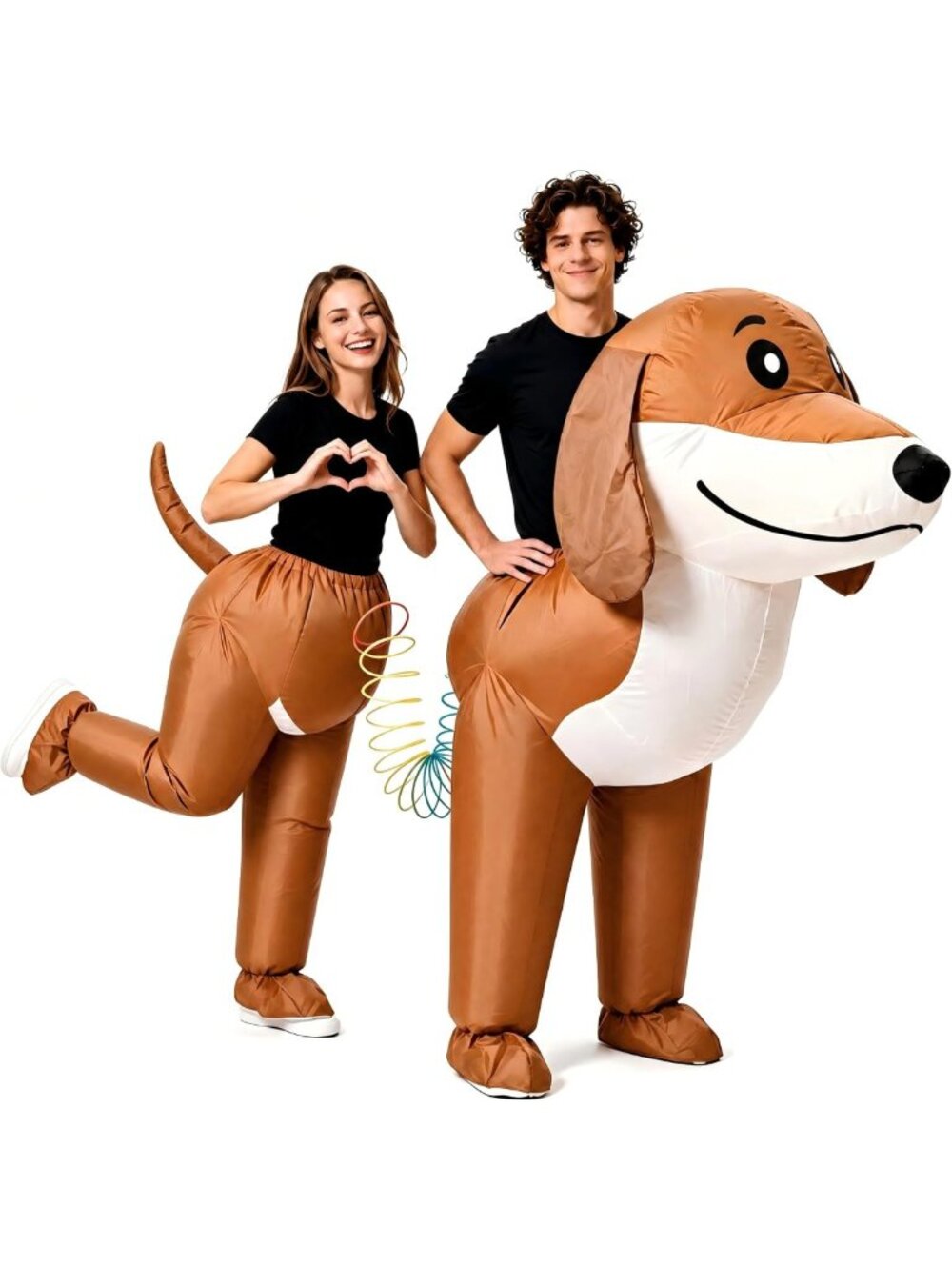 Inflatable Dachshund Dog Costume for Couples | Funny Matching Halloween Outfit